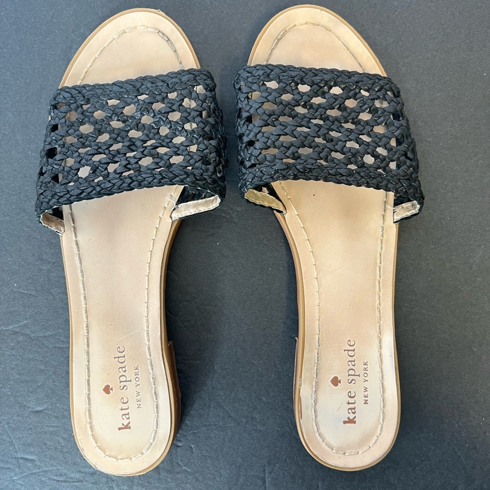 Kate Spade Berlin Woven Sandals Black, 8.5 - Picture 4 of 10